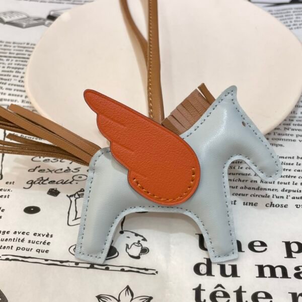 187 Factory Rodeo Pegase Charm Lambskin Blue Brume / Tangerine Orange No.17