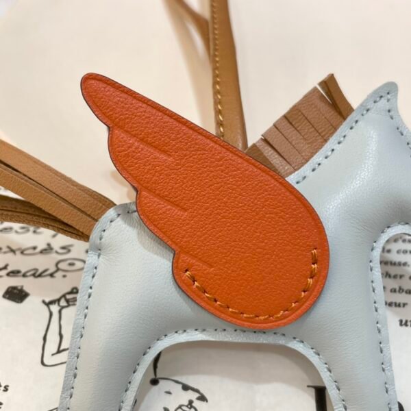 187 Factory Rodeo Pegase Charm Lambskin Blue Brume / Tangerine Orange No.17