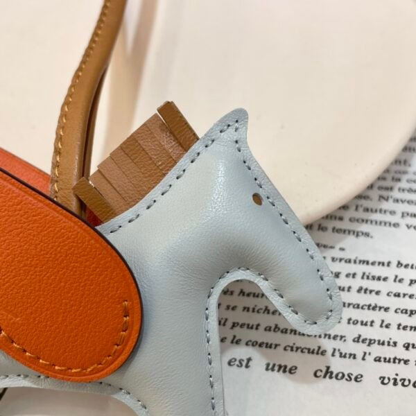 187 Factory Rodeo Pegase Charm Lambskin Blue Brume / Tangerine Orange No.17
