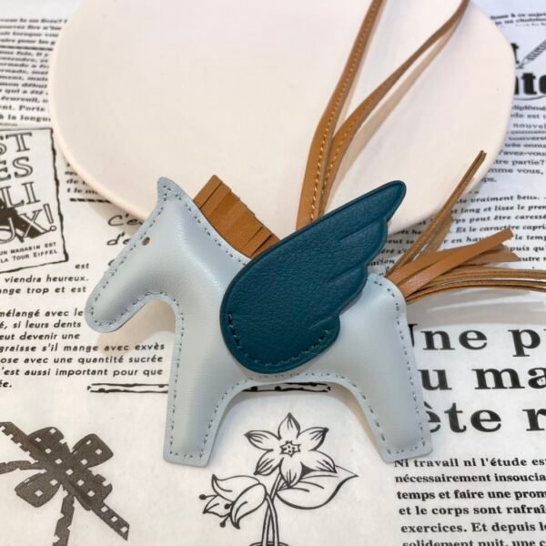 Russia Moscow 187 Factory Rodeo Pegase Charm No.16 Lambskin Blue Brume / Vert Bosphore