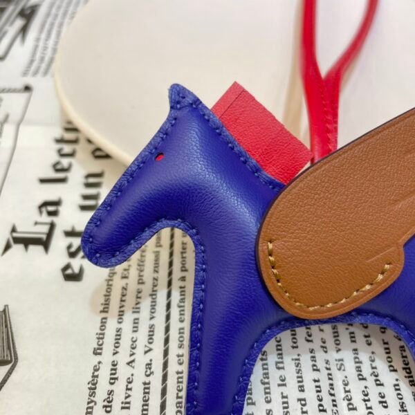 Full Handmade 187 Factory Blue Electric / Gold Lambskin No.11 Rodeo Pegase Charm