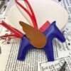 Full Handmade 187 Factory Blue Electric / Gold Lambskin No.11 Rodeo Pegase Charm