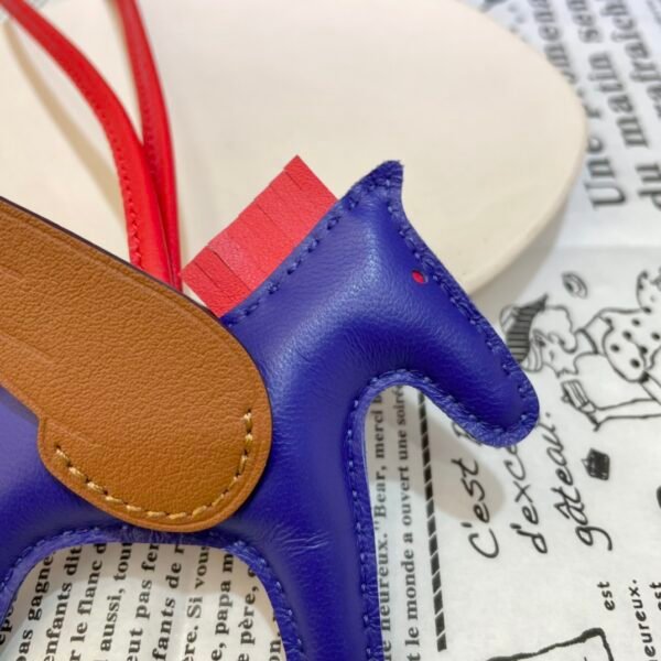 Full Handmade 187 Factory Blue Electric / Gold Lambskin No.11 Rodeo Pegase Charm