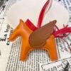 Qatar Doha 187 Factory Rodeo Pegase Charm Lambskin Orange / Gold No.6