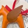 Qatar Doha 187 Factory Rodeo Pegase Charm Lambskin Orange / Gold No.6