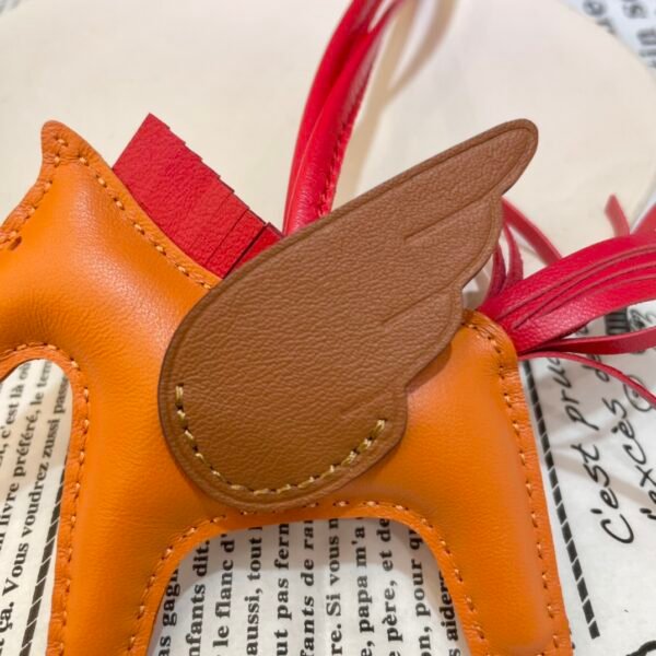 Qatar Doha 187 Factory Rodeo Pegase Charm Lambskin Orange / Gold No.6