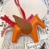 Qatar Doha 187 Factory Rodeo Pegase Charm Lambskin Orange / Gold No.6