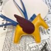 187 Factory Moutarde / Bourgogne Lambskin Rodeo Pegase Charm No.5