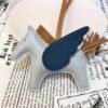 UK London 187 Factory Rodeo Pegase Charm No.2 Lambskin Blue Brume / Vert Bosphore