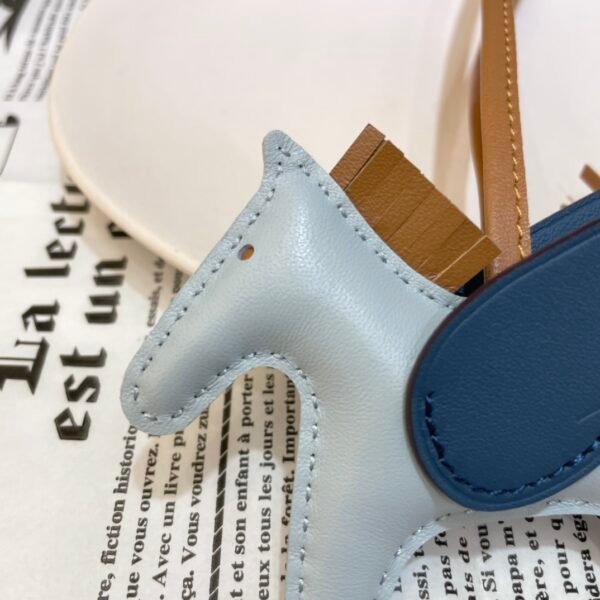 UK London 187 Factory Rodeo Pegase Charm No.2 Lambskin Blue Brume / Vert Bosphore