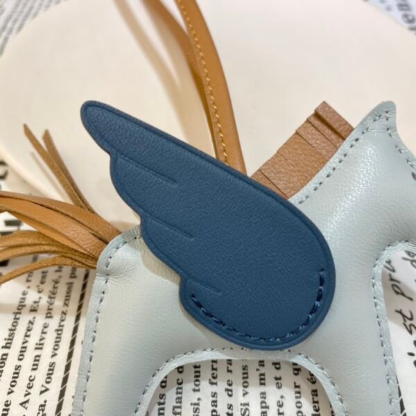 UK London 187 Factory Rodeo Pegase Charm No.2 Lambskin Blue Brume / Vert Bosphore
