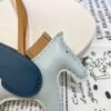 UK London 187 Factory Rodeo Pegase Charm No.2 Lambskin Blue Brume / Vert Bosphore