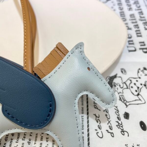UK London 187 Factory Rodeo Pegase Charm No.2 Lambskin Blue Brume / Vert Bosphore