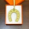 Saudi Arabia Riyadh 187 Factory Swift Leather Paddock Horseshoe Charm Jaune Poussin