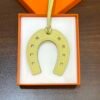 Saudi Arabia Riyadh 187 Factory Swift Leather Paddock Horseshoe Charm Jaune Poussin
