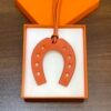 187 Factory Bag Charm Images Feu Orange Swift Leather Paddock Horseshoe Charm
