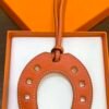 187 Factory Bag Charm Images Feu Orange Swift Leather Paddock Horseshoe Charm