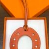 187 Factory Bag Charm Images Feu Orange Swift Leather Paddock Horseshoe Charm