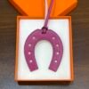 Full Handmade 187 Factory Paddock Horseshoe Charm Swift Leather Rose Sakura / Fuschia No.HS 857