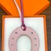 Full Handmade 187 Factory Paddock Horseshoe Charm Swift Leather Rose Sakura / Fuschia No.HS 857
