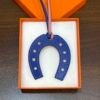 187 Factory Paddock Horseshoe Charm Images No.862 Rose Lipstick / Blue Electric Leather
