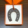 Full Handmade 187 Factory Feu Orange / Etoupe Swift Leather No.876 Paddock Horseshoe Charm