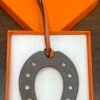 Full Handmade 187 Factory Feu Orange / Etoupe Swift Leather No.876 Paddock Horseshoe Charm