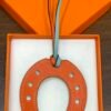 Russia Moscow 187 Factory Paddock Horseshoe Charm Swift Leather Feu Orange / Blue Atoll No.877