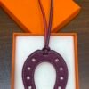 Saudi Arabia Riyadh 187 Factory Violet / Rouge Casaque Swift Leather Paddock Horseshoe Charm No.889