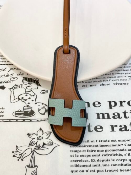 187 Factory Bag Charm Epsom & Swift Leather Blue Atoll Oran Nano Charm