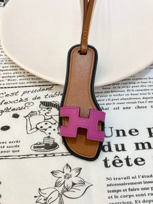 187 Factory Bag Charm Price Oran Nano Charm Rose Purple Epsom & Swift Leather
