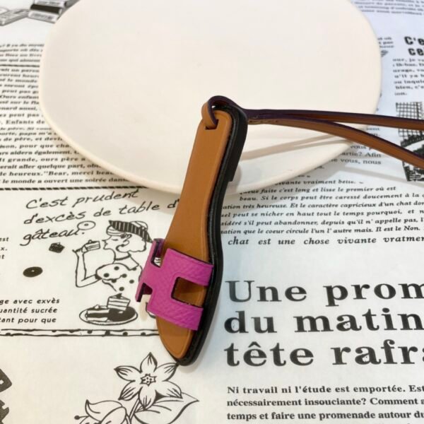187 Factory Bag Charm Price Oran Nano Charm Rose Purple Epsom & Swift Leather