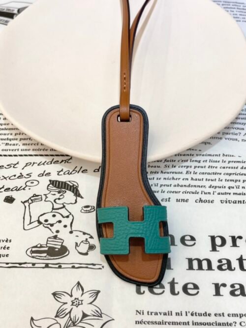 Full Handmade 187 Factory Oran Nano Bag Charm Epsom & Swift Leather Malachite