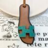 Full Handmade 187 Factory Oran Nano Bag Charm Epsom & Swift Leather Malachite