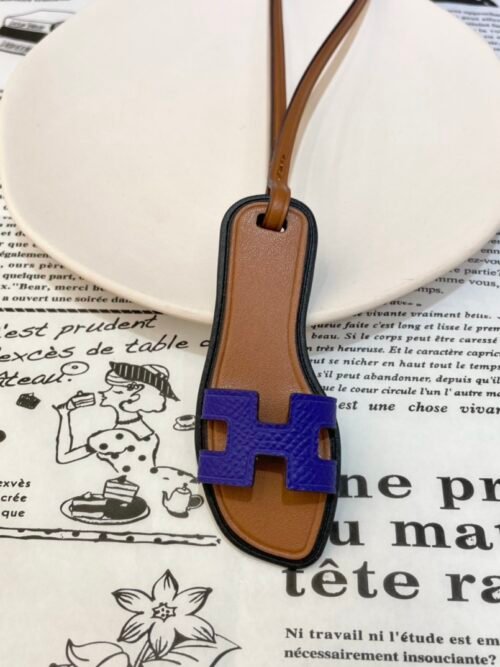187 Factory Bag Charm Price Oran Nano Charm Blue Electric Epsom & Swift Leather