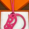 New Herms Rose Shocking Swift Leather Paddock Cheval Charm