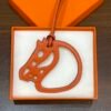 187 Factory Bag Charm Images Orange Swift Leather Paddock Cheval Charm