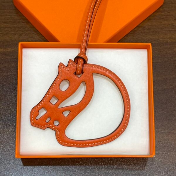 187 Factory Bag Charm Images Orange Swift Leather Paddock Cheval Charm
