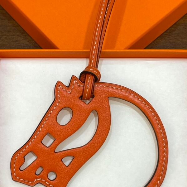 187 Factory Bag Charm Images Orange Swift Leather Paddock Cheval Charm