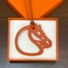 187 Factory Bag Charm Images Orange Swift Leather Paddock Cheval Charm
