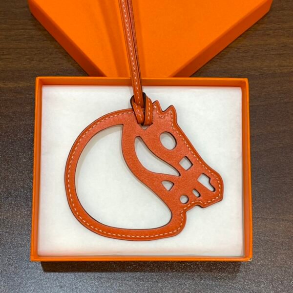 187 Factory Bag Charm Images Orange Swift Leather Paddock Cheval Charm