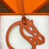 187 Factory Bag Charm Images Orange Swift Leather Paddock Cheval Charm
