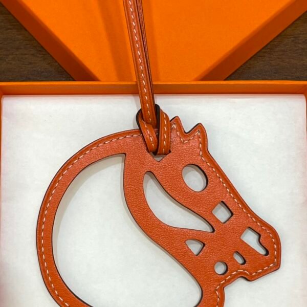 187 Factory Bag Charm Images Orange Swift Leather Paddock Cheval Charm