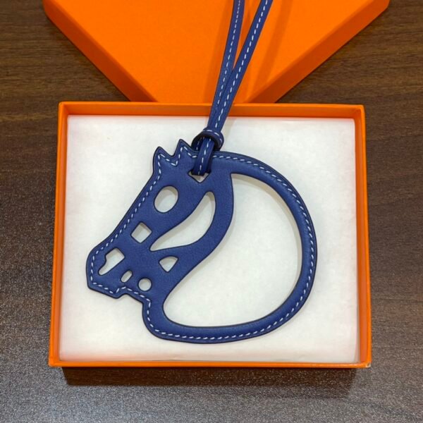 187 Factory Bag Charm Price Paddock Cheval Charm Swift Leather Blue Electric