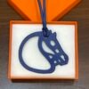 187 Factory Bag Charm Price Paddock Cheval Charm Swift Leather Blue Electric