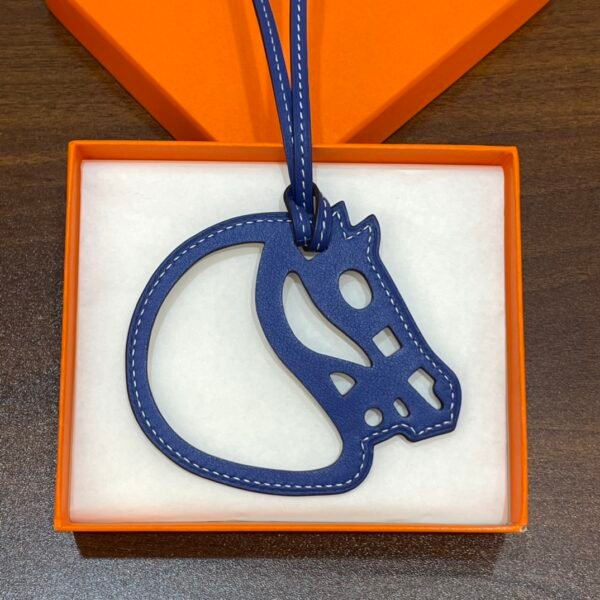 187 Factory Bag Charm Price Paddock Cheval Charm Swift Leather Blue Electric