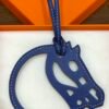 187 Factory Bag Charm Price Paddock Cheval Charm Swift Leather Blue Electric