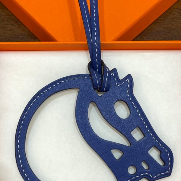 187 Factory Bag Charm Price Paddock Cheval Charm Swift Leather Blue Electric