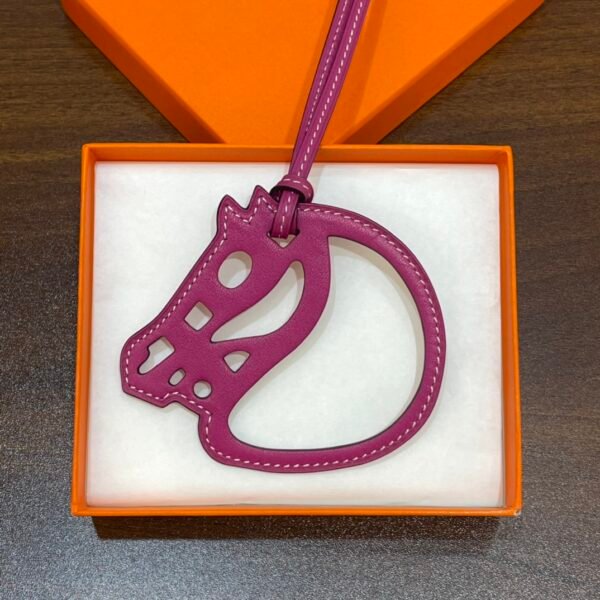 187 Factory Bag Charm Images Rose Purple Swift Leather Paddock Cheval Charm