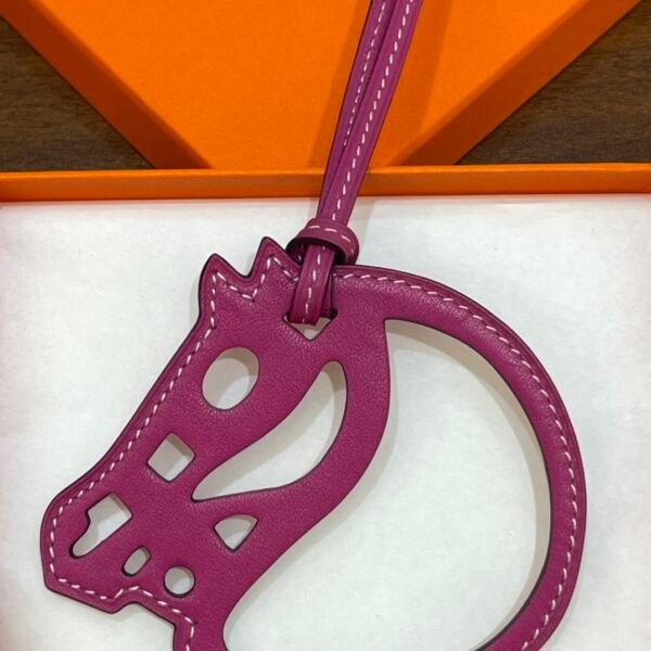 187 Factory Bag Charm Images Rose Purple Swift Leather Paddock Cheval Charm